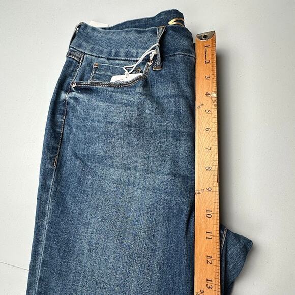 Seven7 Jeans Womens 14 Blue Tummyless High Rise Boot Stretch Pockets Medium Wash - Picture 11 of 14